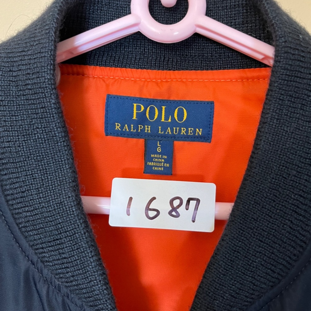 Polo Ralph Lauren Coastal Military Twill Bomber Jacket - Men's Size L - Blue - Picture 3 of 10
